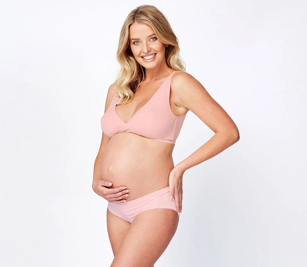 180884O1 (Salmon) Far Infrared Crossover Sleeping & Nursing Bra