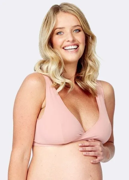 180884O1 (Salmon) Far Infrared Crossover Sleeping & Nursing Bra