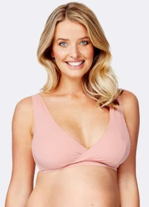 180884O1 (Salmon) Far Infrared Crossover Sleeping & Nursing Bra