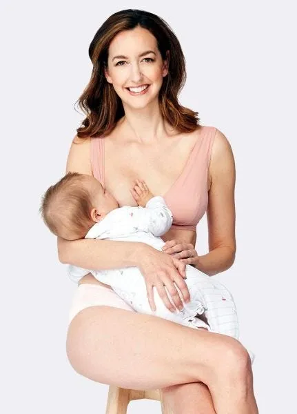 180884O1 (Salmon) Far Infrared Crossover Sleeping & Nursing Bra