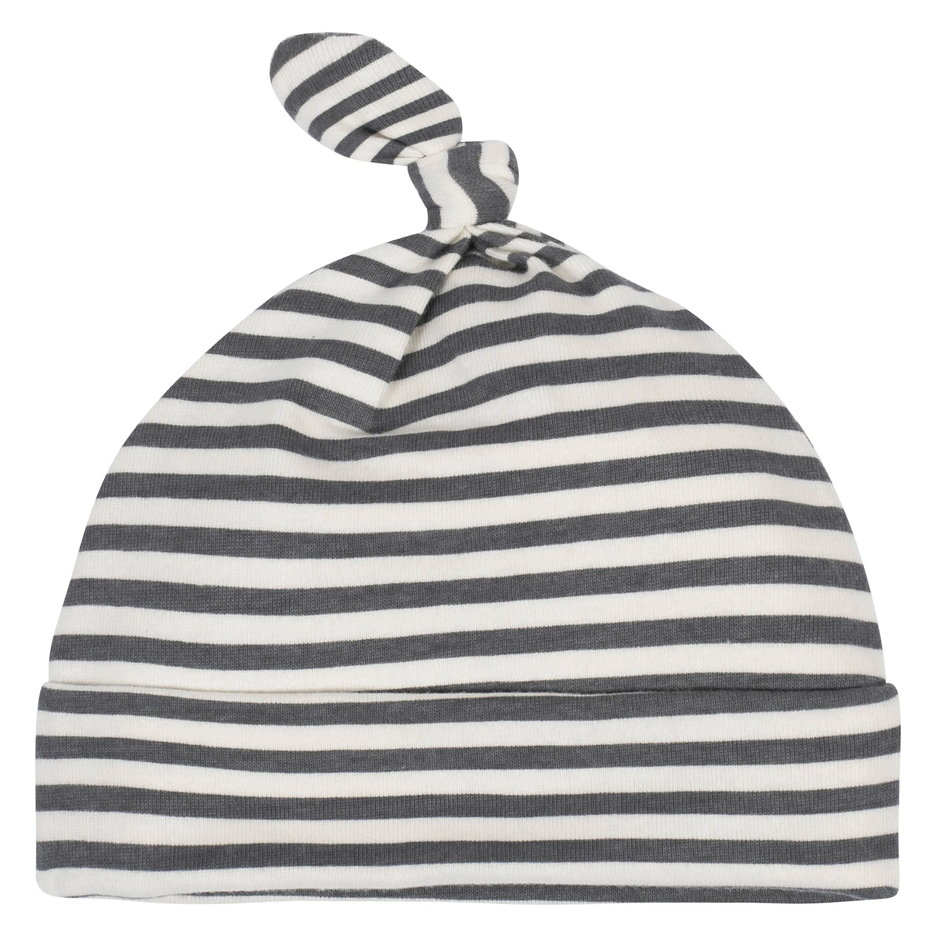 2-Piece Baby Boys Comfy Stretch Stripe Gown and Cap Set