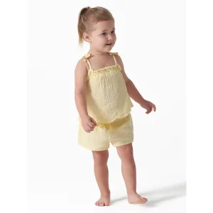 2-Piece Infant & Toddler Girls Yellow Top & Short Set