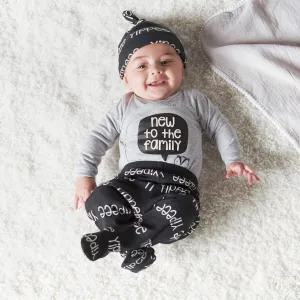 3-Piece Baby Boys Comfy Stretch Badger Onesies® Bodysuit, Footed Pant and Cap Set
