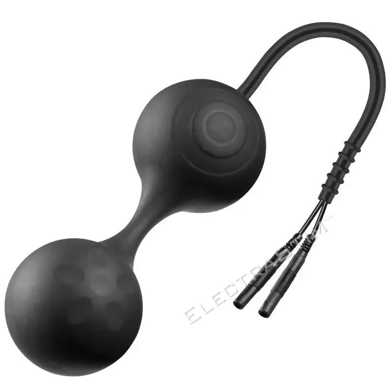 3.75 Inch Electrastim Silicone Black Electro Jiggle Kegel Balls