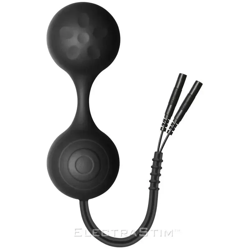 3.75 Inch Electrastim Silicone Black Electro Jiggle Kegel Balls