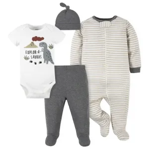 4-Piece Baby Boys Dino Outfit Set