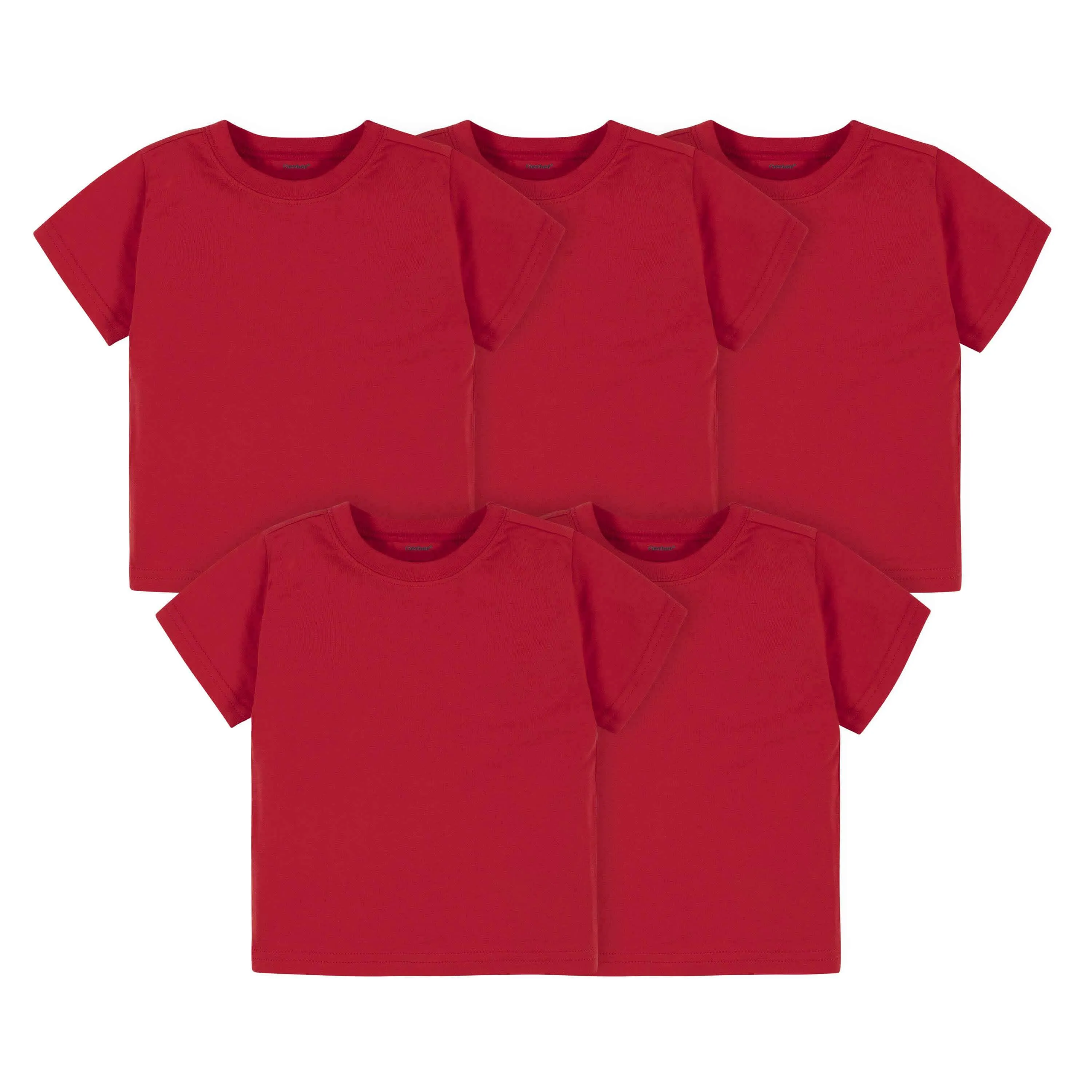 5-Pack Infant & Toddler Red Premium Short Sleeve Tees