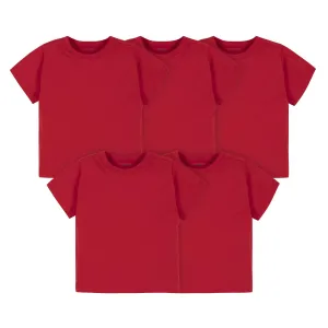 5-Pack Infant & Toddler Red Premium Short Sleeve Tees