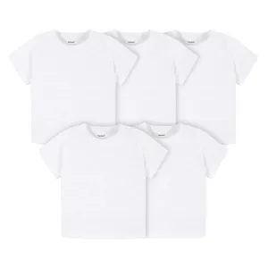 5-Pack Infant & Toddler White Premium Short Sleeve Tees