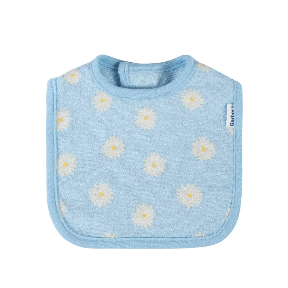 6-Piece Baby Girls Daisies Bibs & Burp Cloths