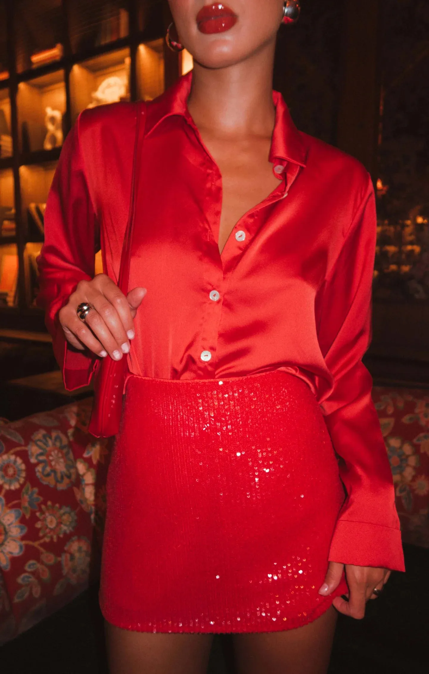All Night Skort - Red Sequin