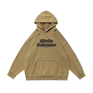 American Street National Fashion Brand Basic Sweater Men's And Women's Couples Loose Washed Pullover Hoodie