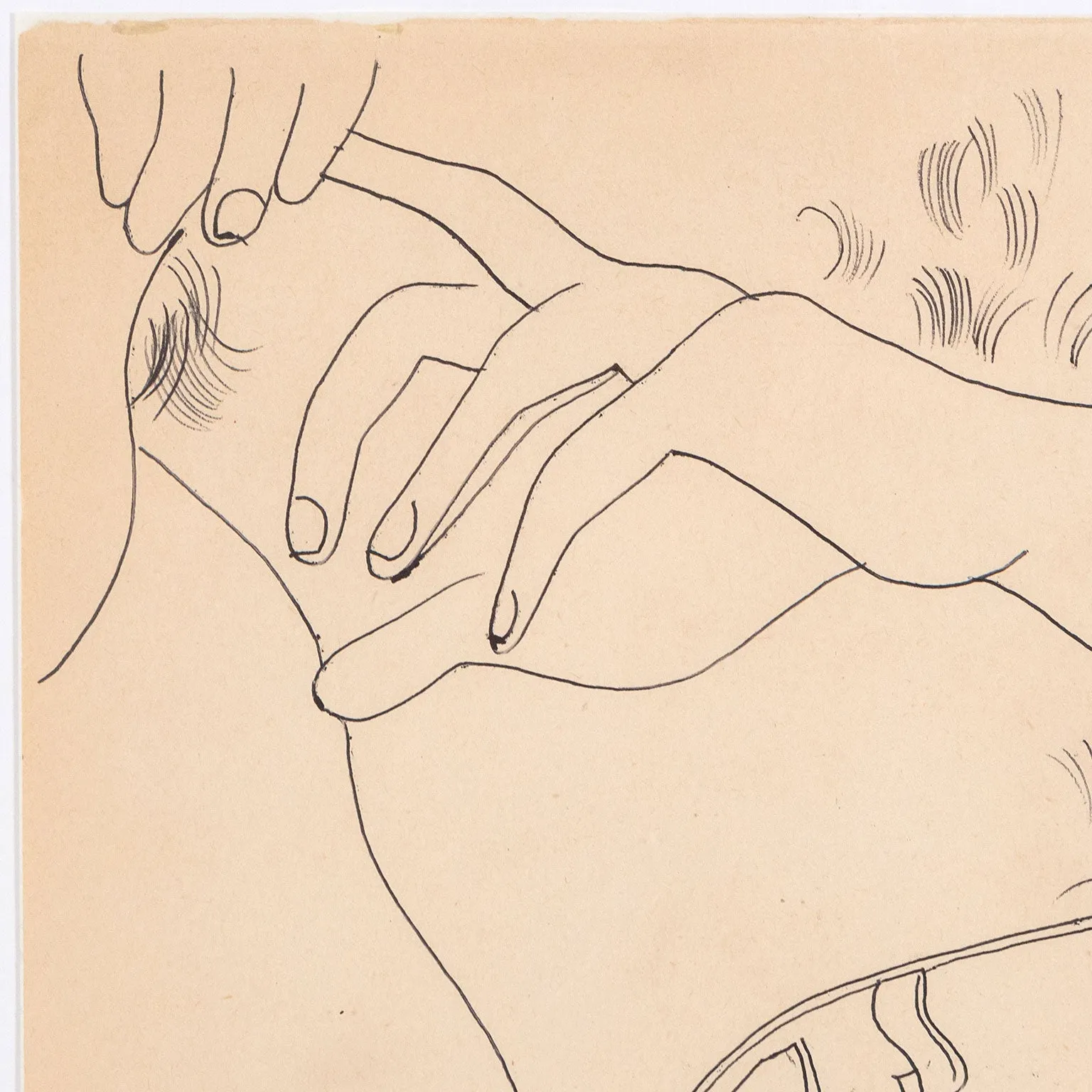 ANDY WARHOL "HOT SHORTS" DRAWING, 1955