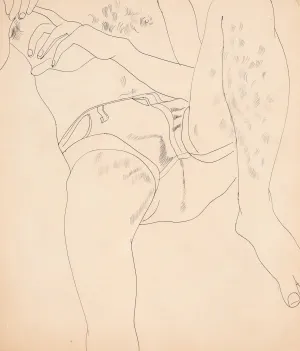 ANDY WARHOL "HOT SHORTS" DRAWING, 1955