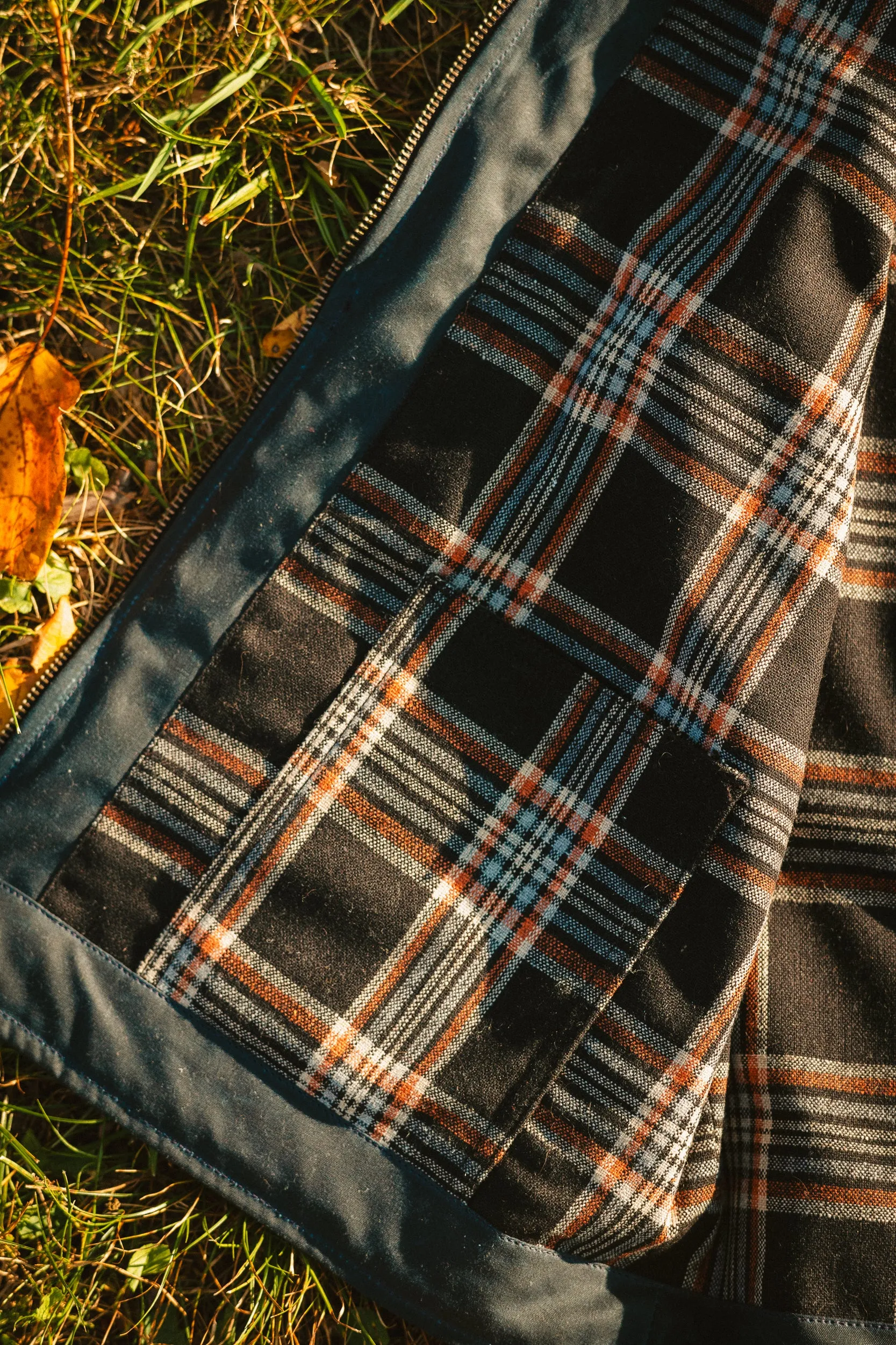 Ansel Vest - Navy British Millerain Waxed Canvas - overstock