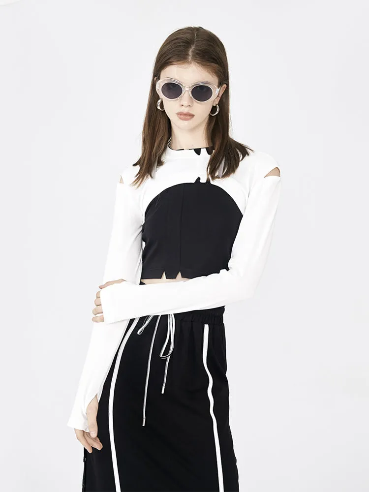 [AnyQ] Crop jacket with cutaway corners