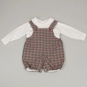 Baby Boys Checked Dungaree and Shirt Outfit