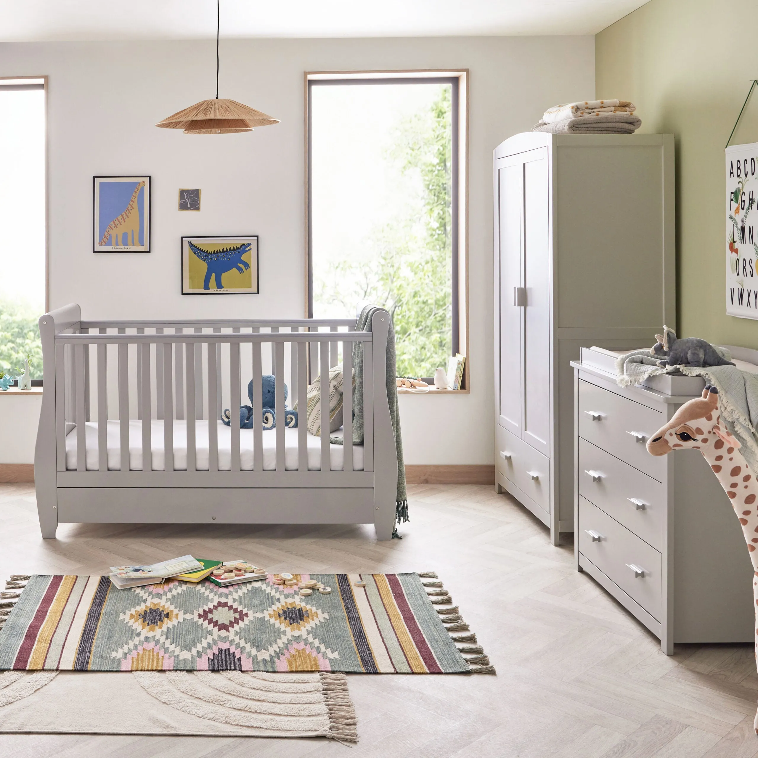 Babymore Stella 3 Piece Room Set - Grey