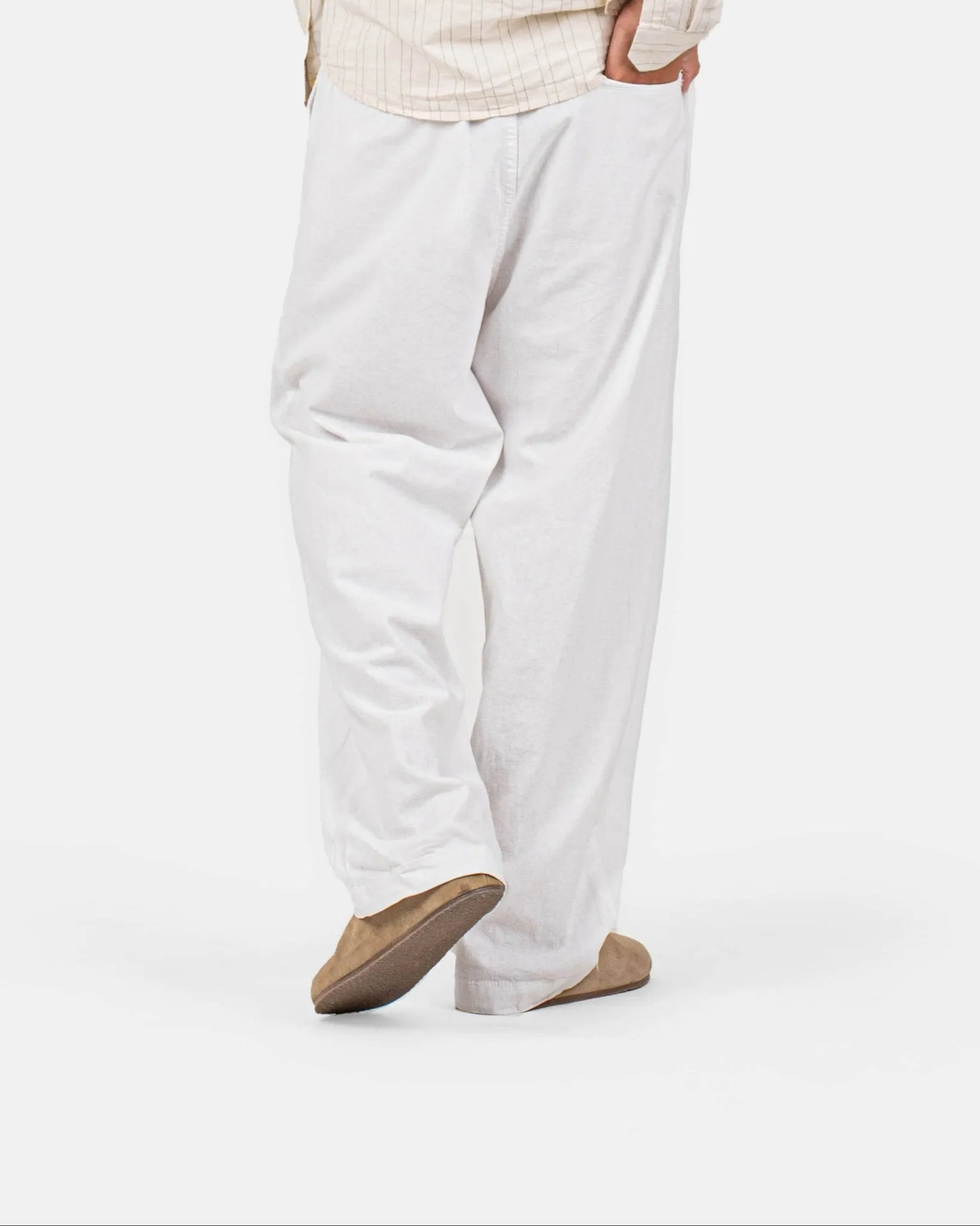 Baggy Linen Pants white