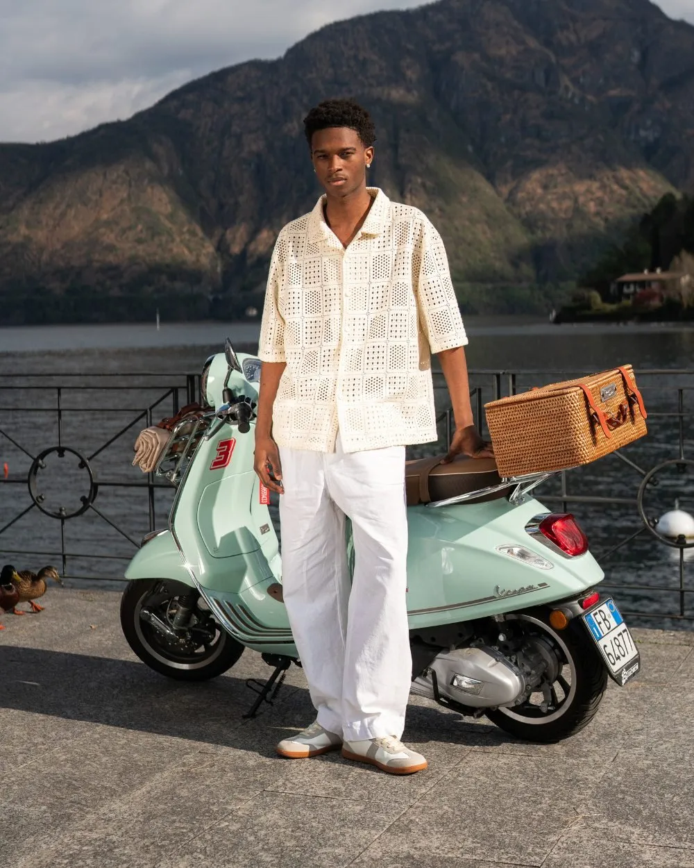 Baggy Linen Pants white