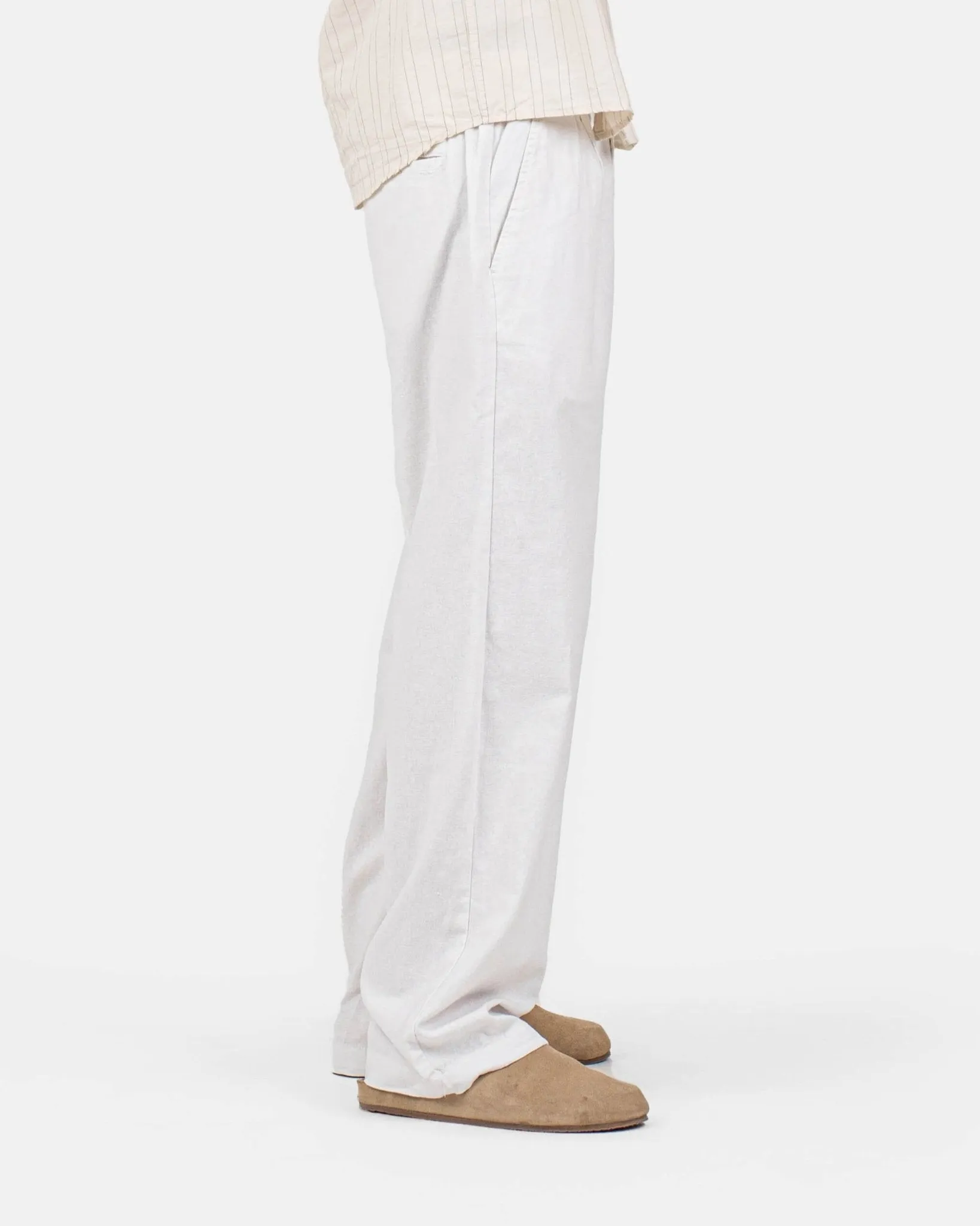 Baggy Linen Pants white