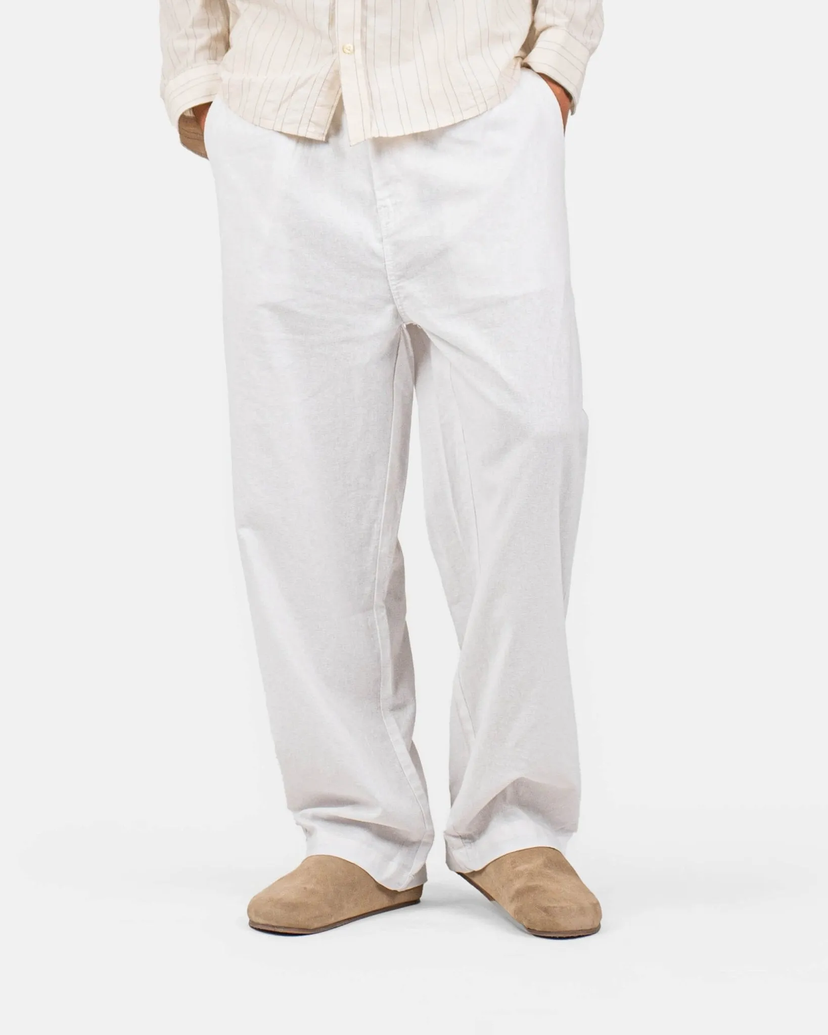 Baggy Linen Pants white