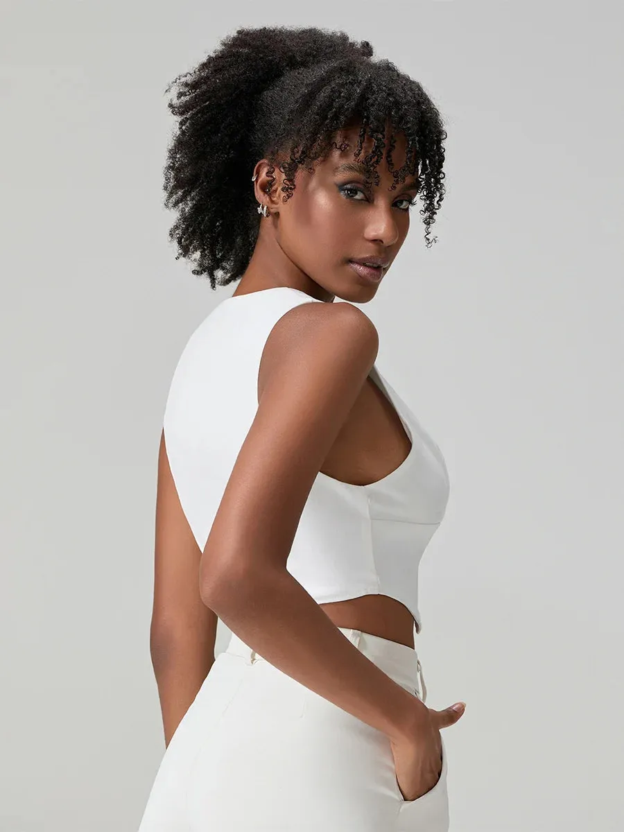 BC Deep V Low Cut Cropped Sleeveless  Vests