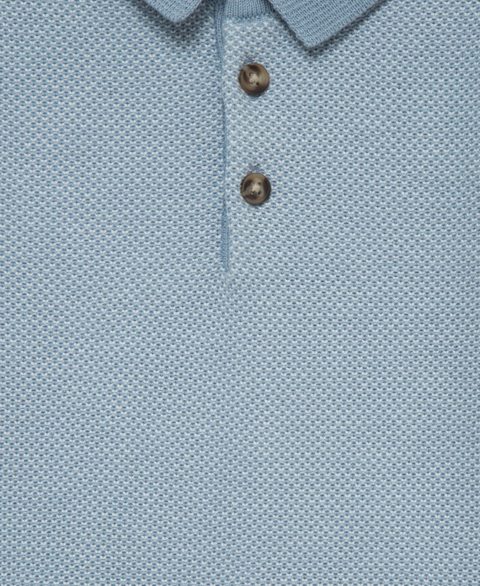 Birds Eye Blue Knit LS Polo w/Jeans Set-Toddler