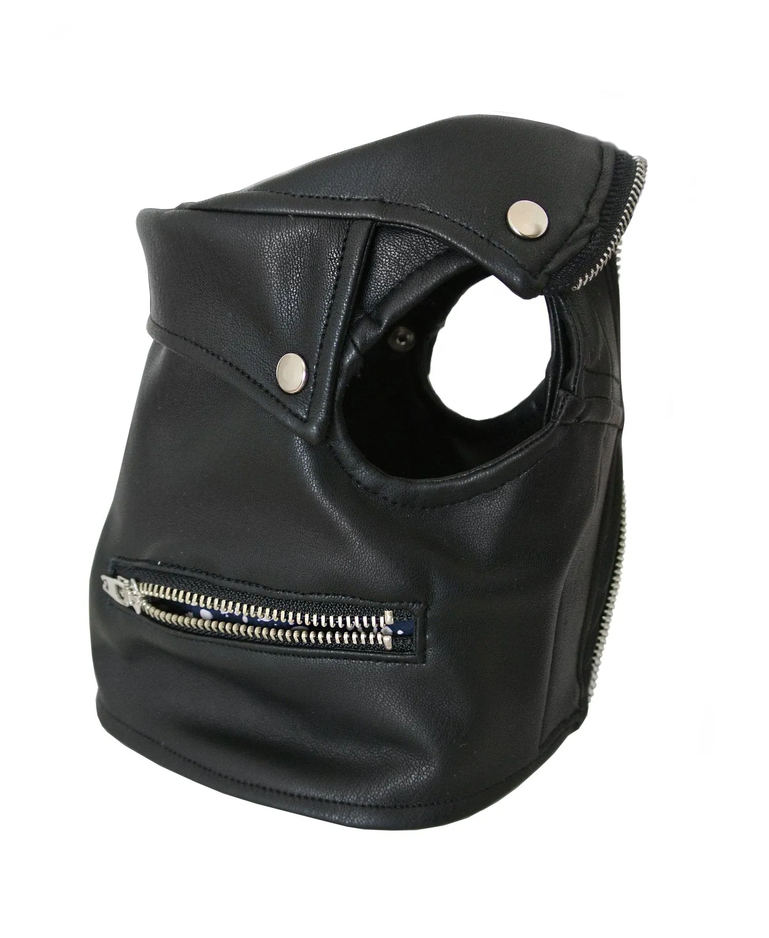 Black Faux Leather Moto Vest