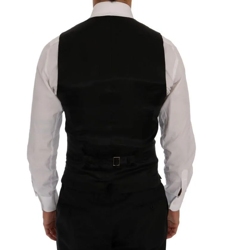 Black Wool Stretch Vest