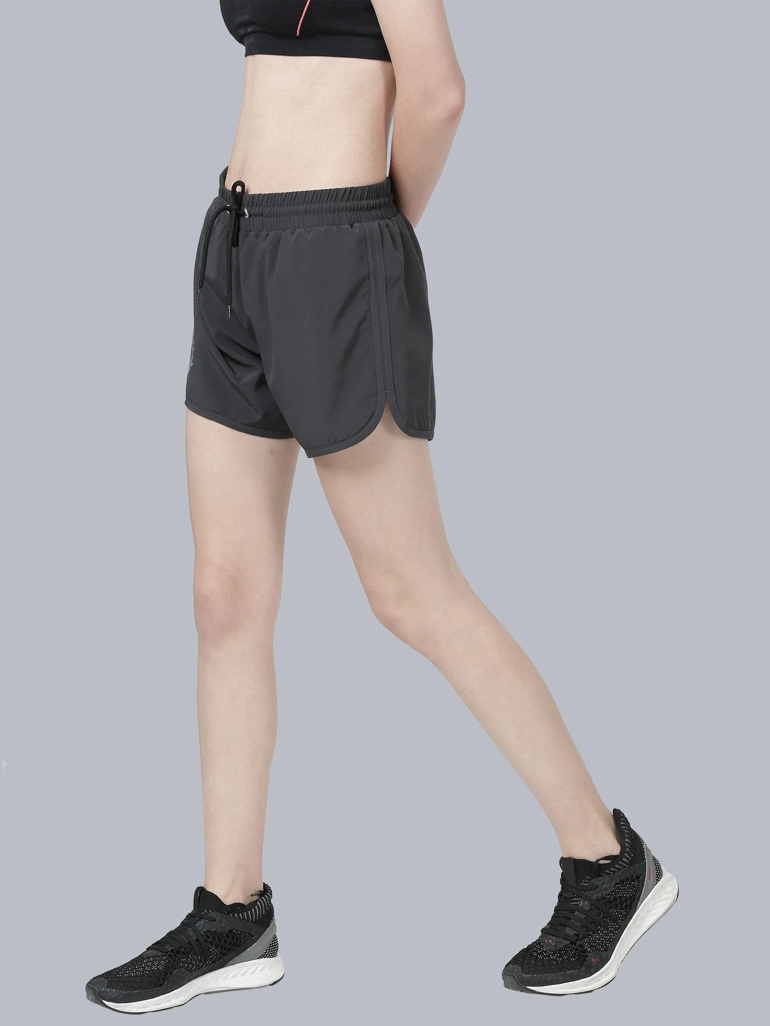 Blakout Finish Grey Running Shorts