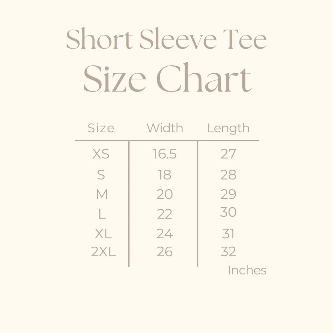 Boho Neutral Christmas Chart | Front & Back Short Sleeve Graphic Tee