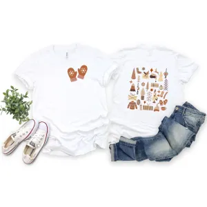 Boho Neutral Christmas Chart | Short Sleeve Crew Neck | Front And Back Ink