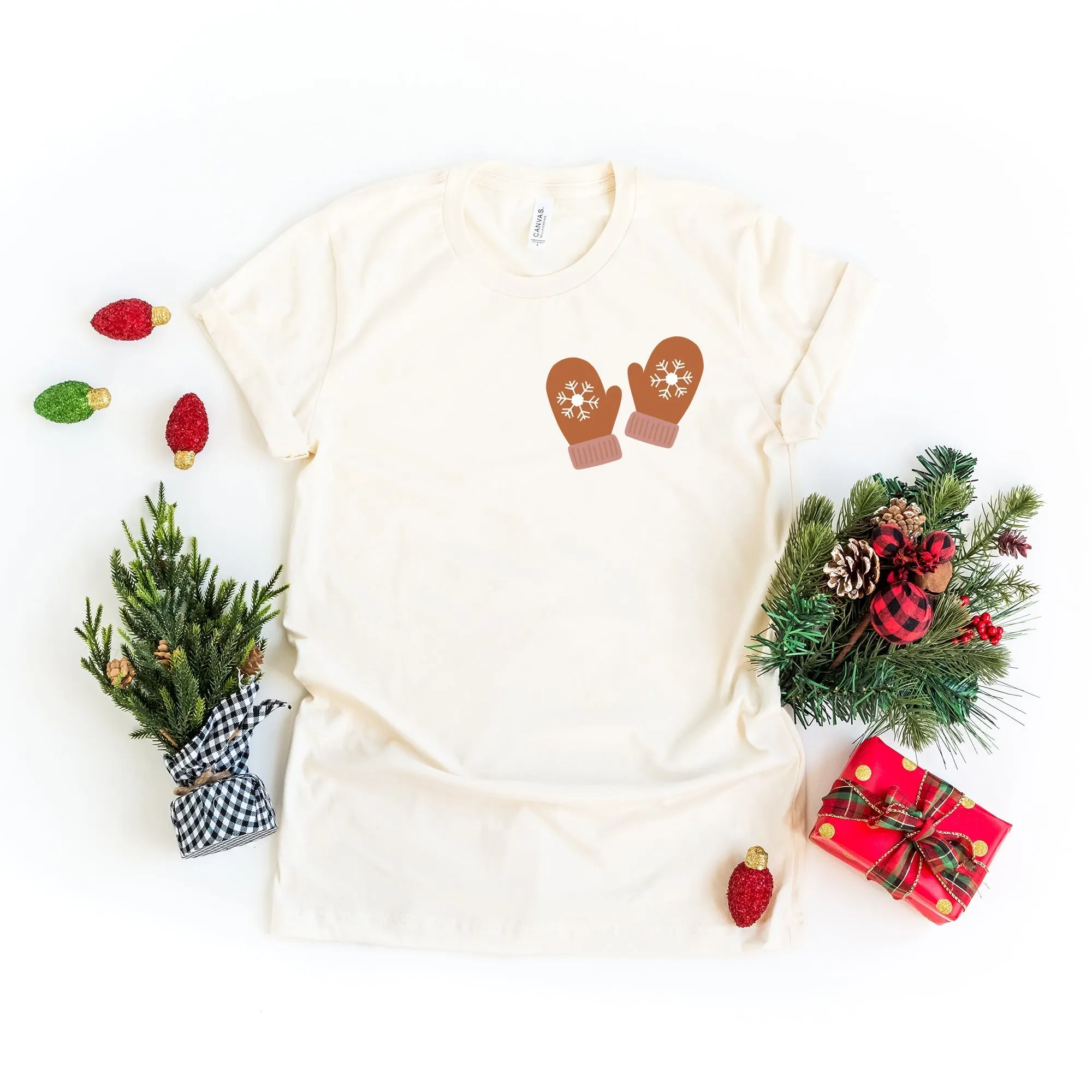 Boho Neutral Christmas Chart | Short Sleeve Crew Neck | Front And Back Ink