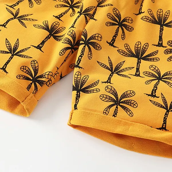 Boys "Little Cool Dude" Tee and orange palm tree shorts set - Kids clothes