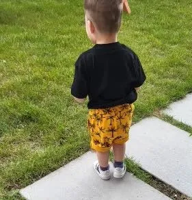 Boys "Little Cool Dude" Tee and orange palm tree shorts set - Kids clothes