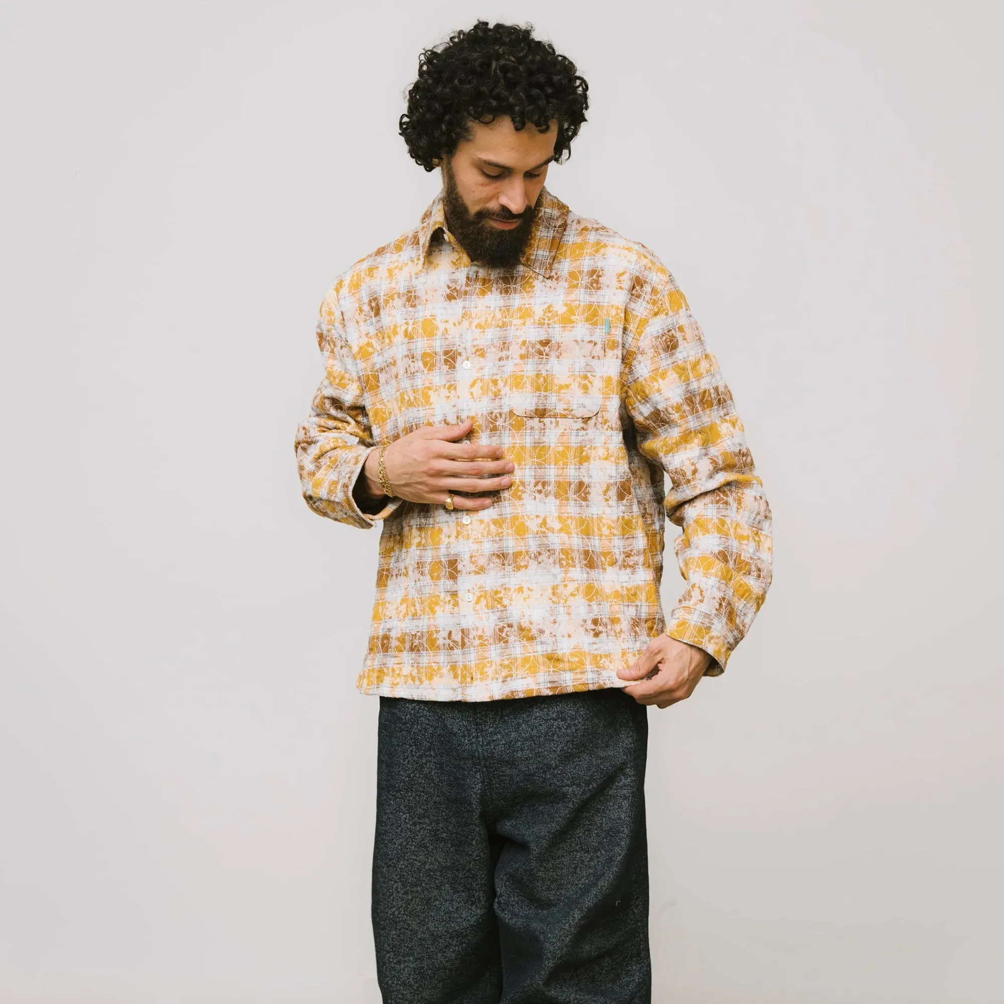 Brigade Mens Sashiko Quileted Flannel Shirt