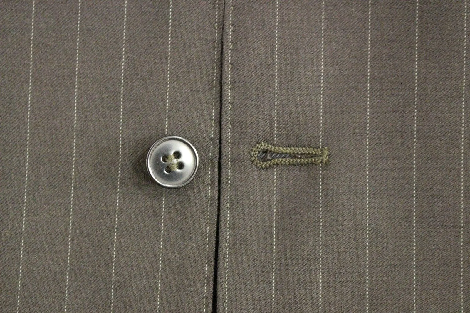 Brown Striped Wool Logo Vest Gilet Weste