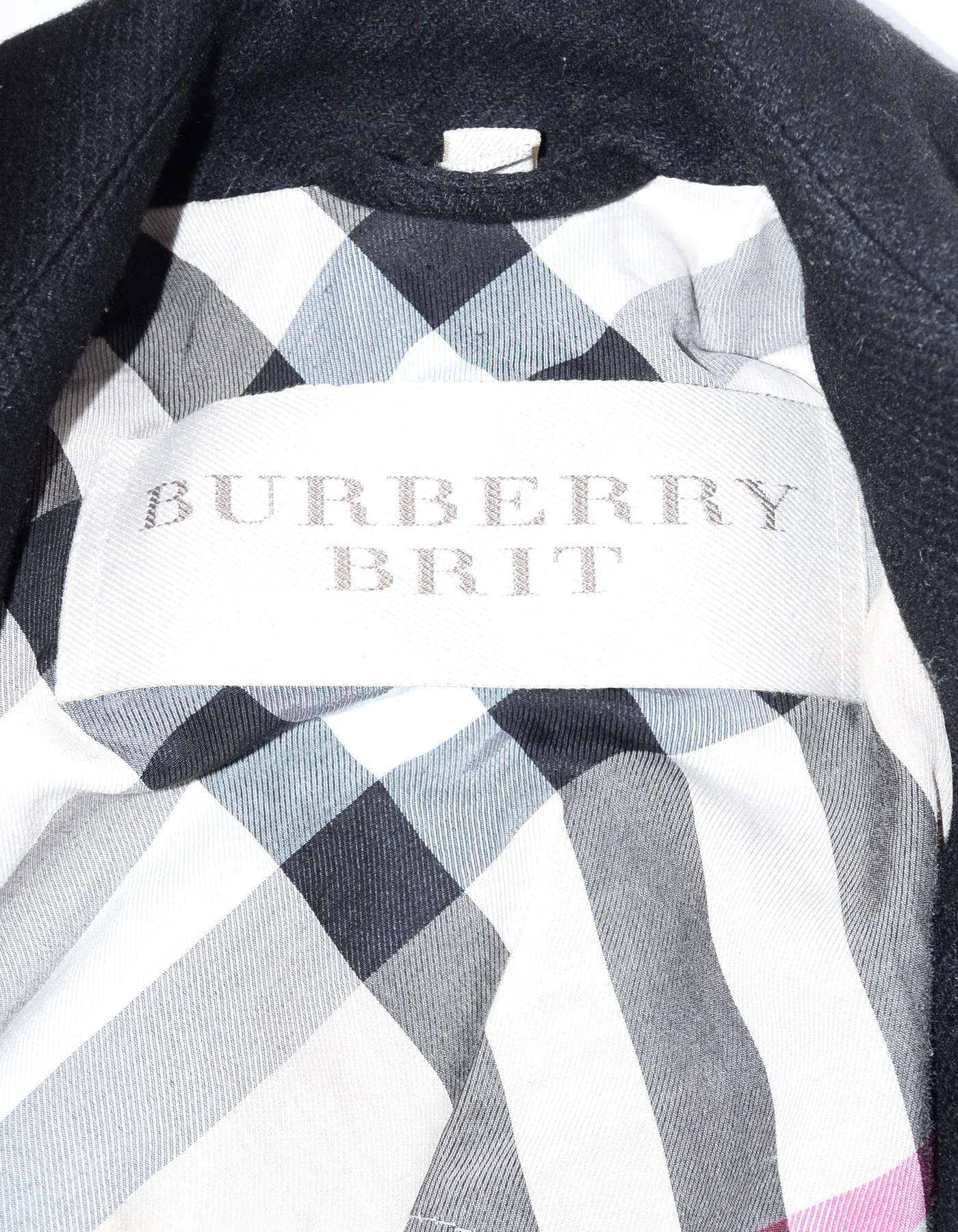 Burberry Black Wool Coat w/ Toggle sz 4