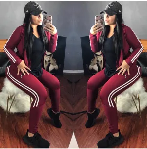Burgundy Tracksuit Set