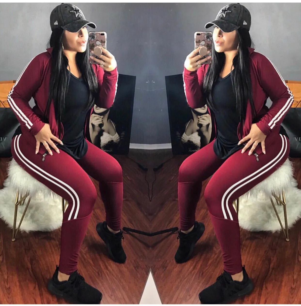 Burgundy Tracksuit Set