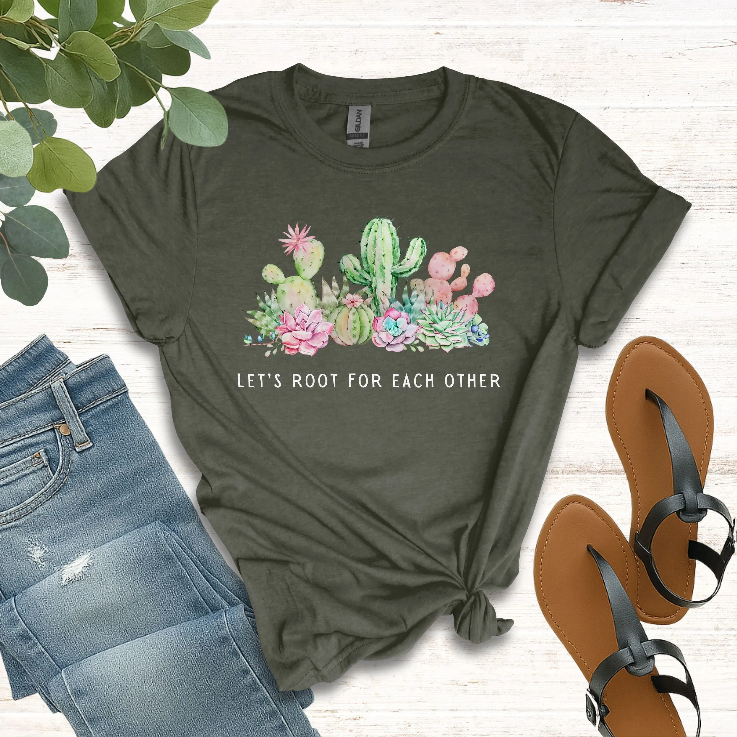 Cactus Let's Root for Each Other Shirt