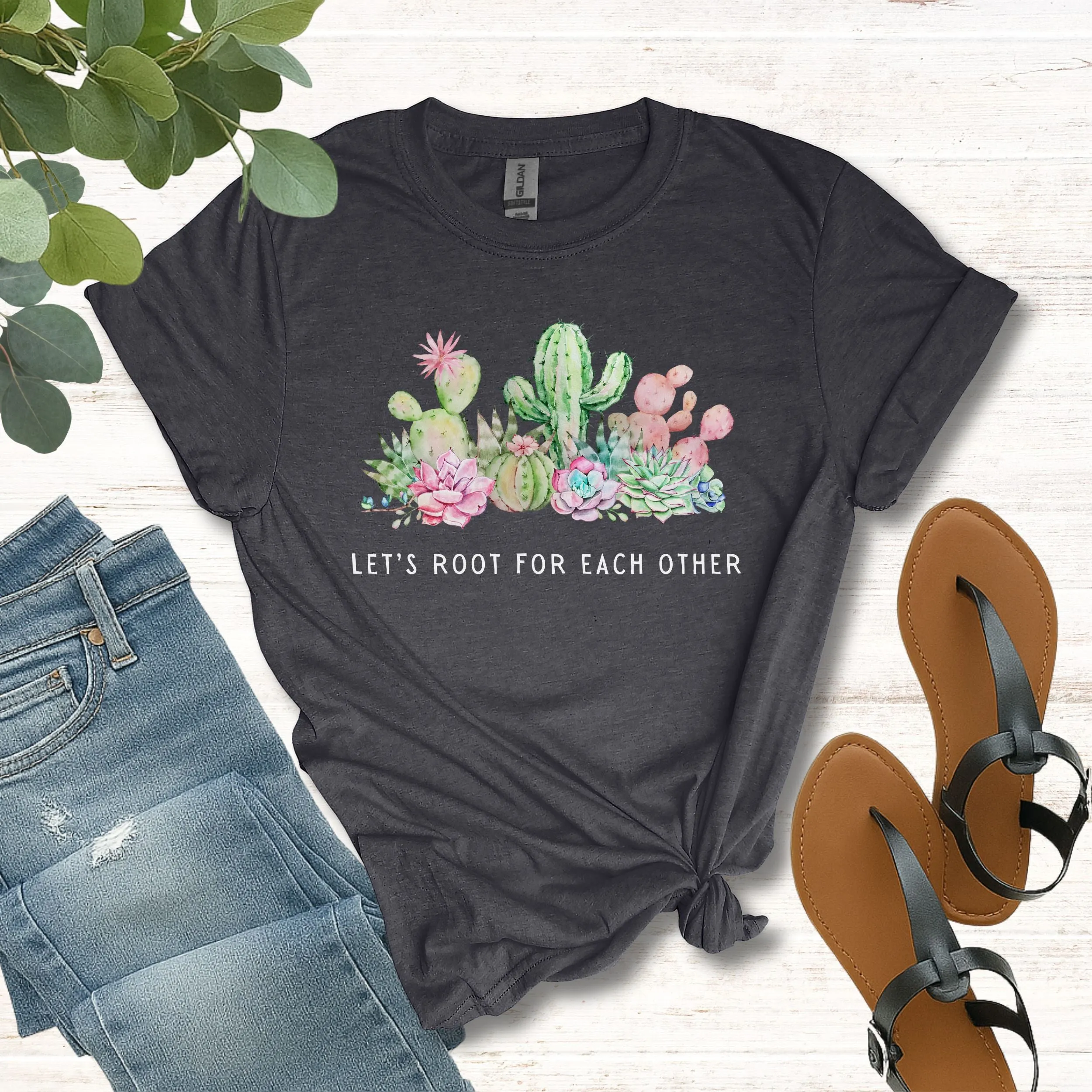 Cactus Let's Root for Each Other Shirt