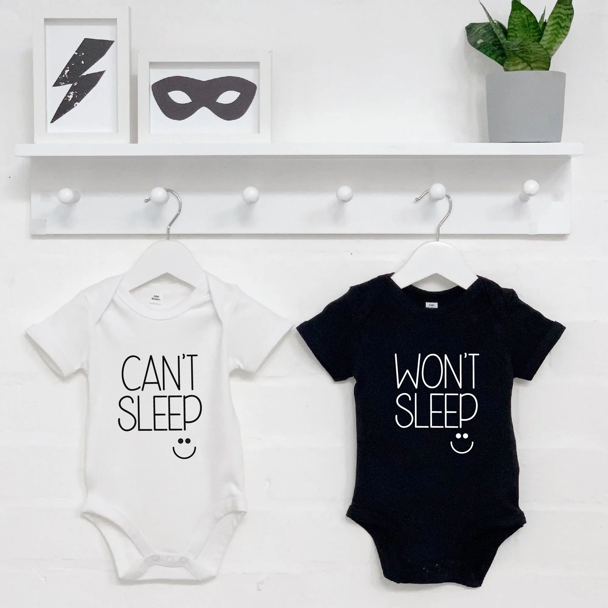 Can't Sleep, Won't Sleep Twin Babygrow Set