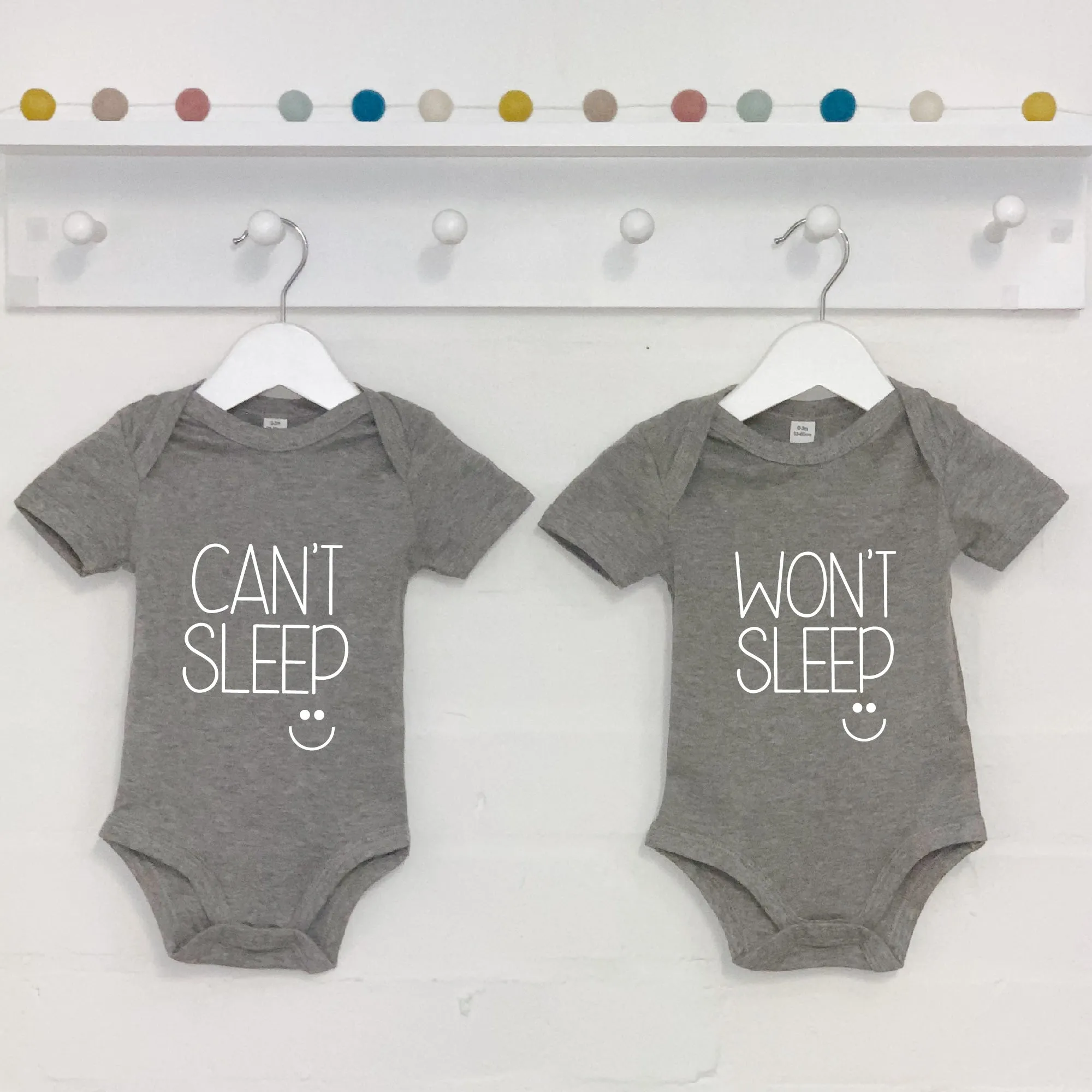 Can't Sleep, Won't Sleep Twin Babygrow Set