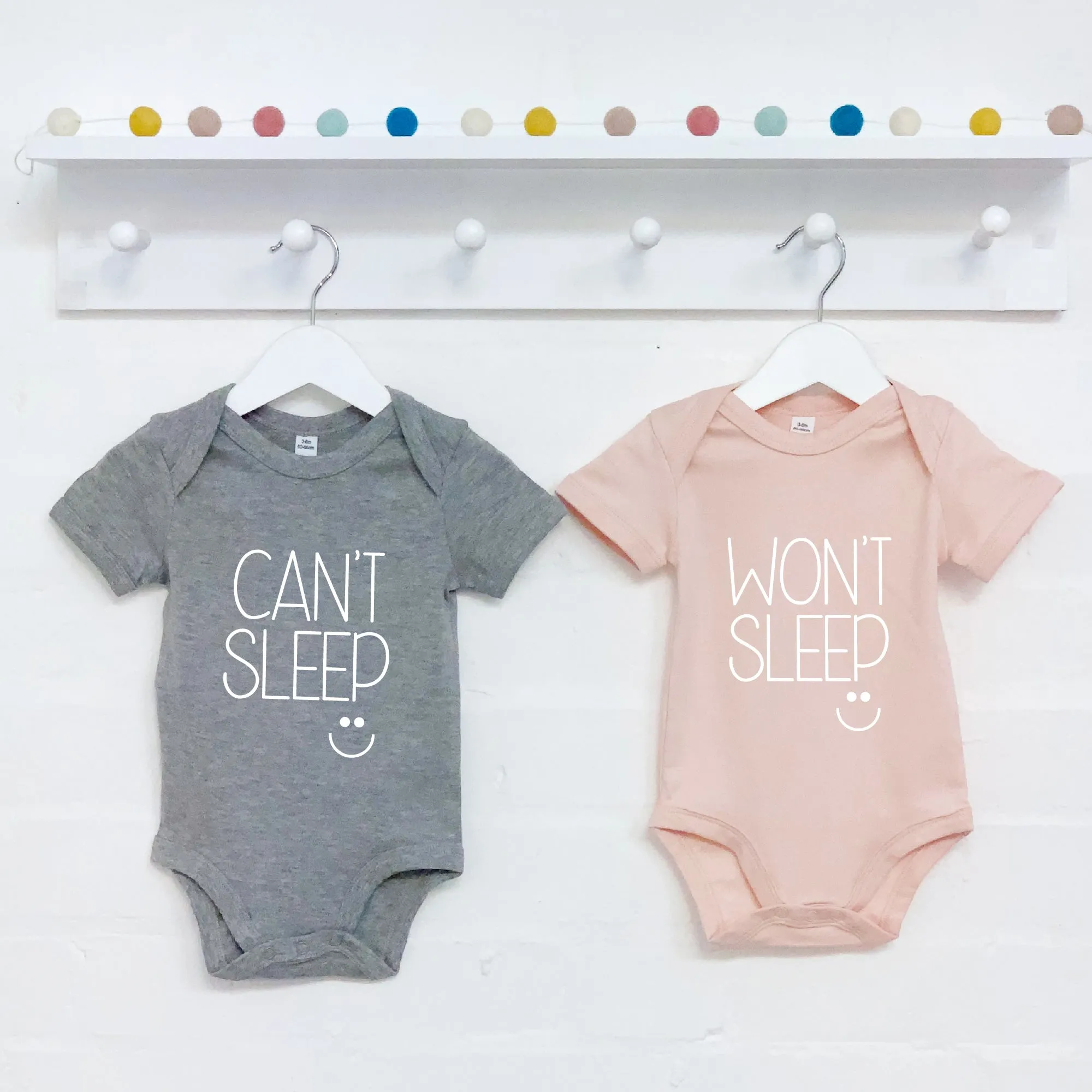 Can't Sleep, Won't Sleep Twin Babygrow Set