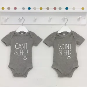 Can't Sleep, Won't Sleep Twin Babygrow Set