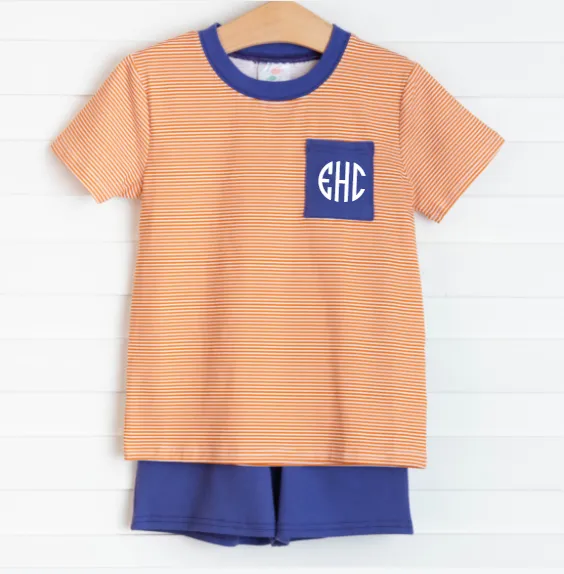 Carolina Tigers Short Set, Orange Stripe