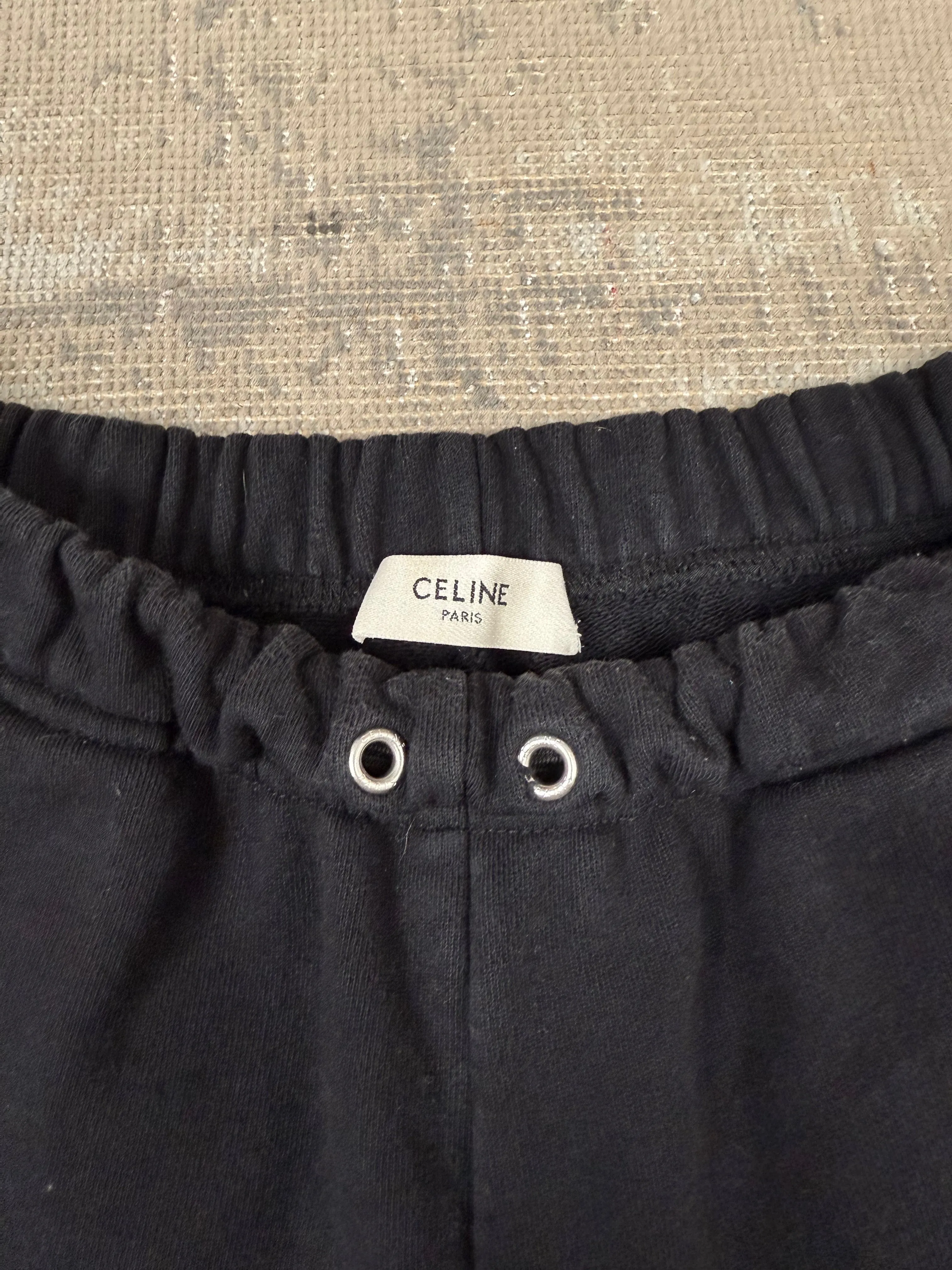 Celine Logo Cotton Shorts - Black