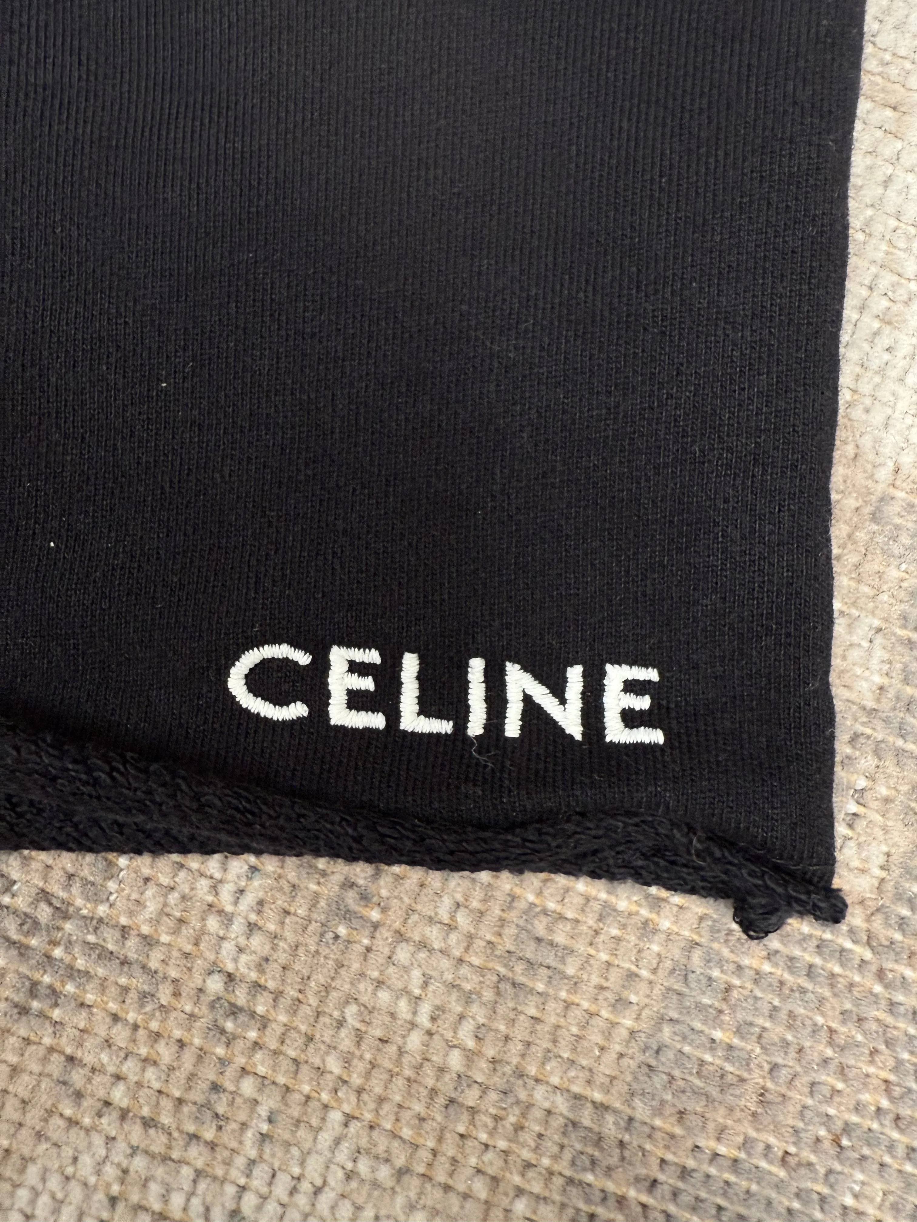 Celine Logo Cotton Shorts - Black